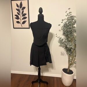 -SOLD-No Boundaries Black Two-Piece Set with Crop Top & Skirt